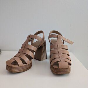 Crown Vintage Fisherman Sandal Heels | Strappy Block Heel Shoes 8.5